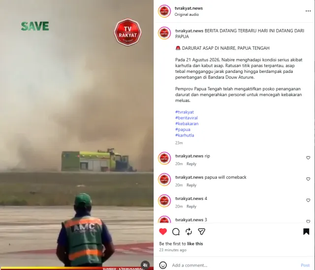  DARURAT ASAP DI NABIRE, PAPUA TENGAH — News