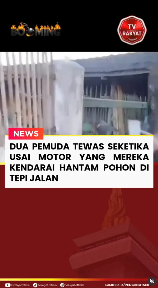 Dua pemuda tewas seketika usai motor yang mereka kendarai hantam pohon di tepi jalan — News